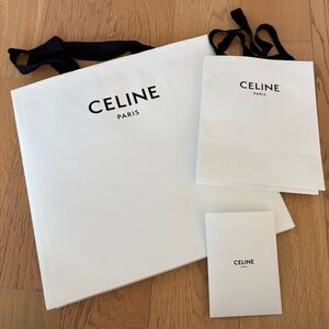 Celine White Tote and Gift Bag Set